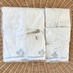 NEW Serena & Lily Brookside Duvet Cover (F/Q) & 2 Euro Shams-Sky Blue